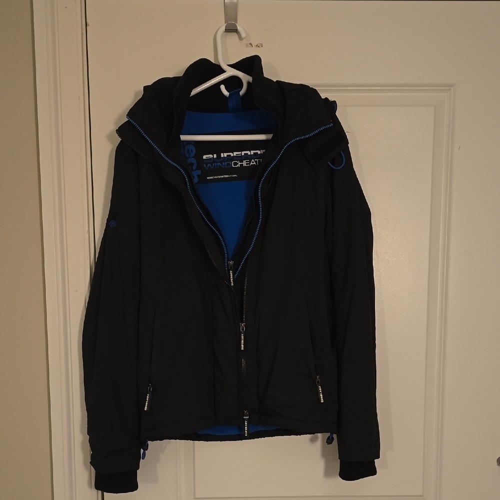 Superdry Black and Blue Windbreaker Jacket